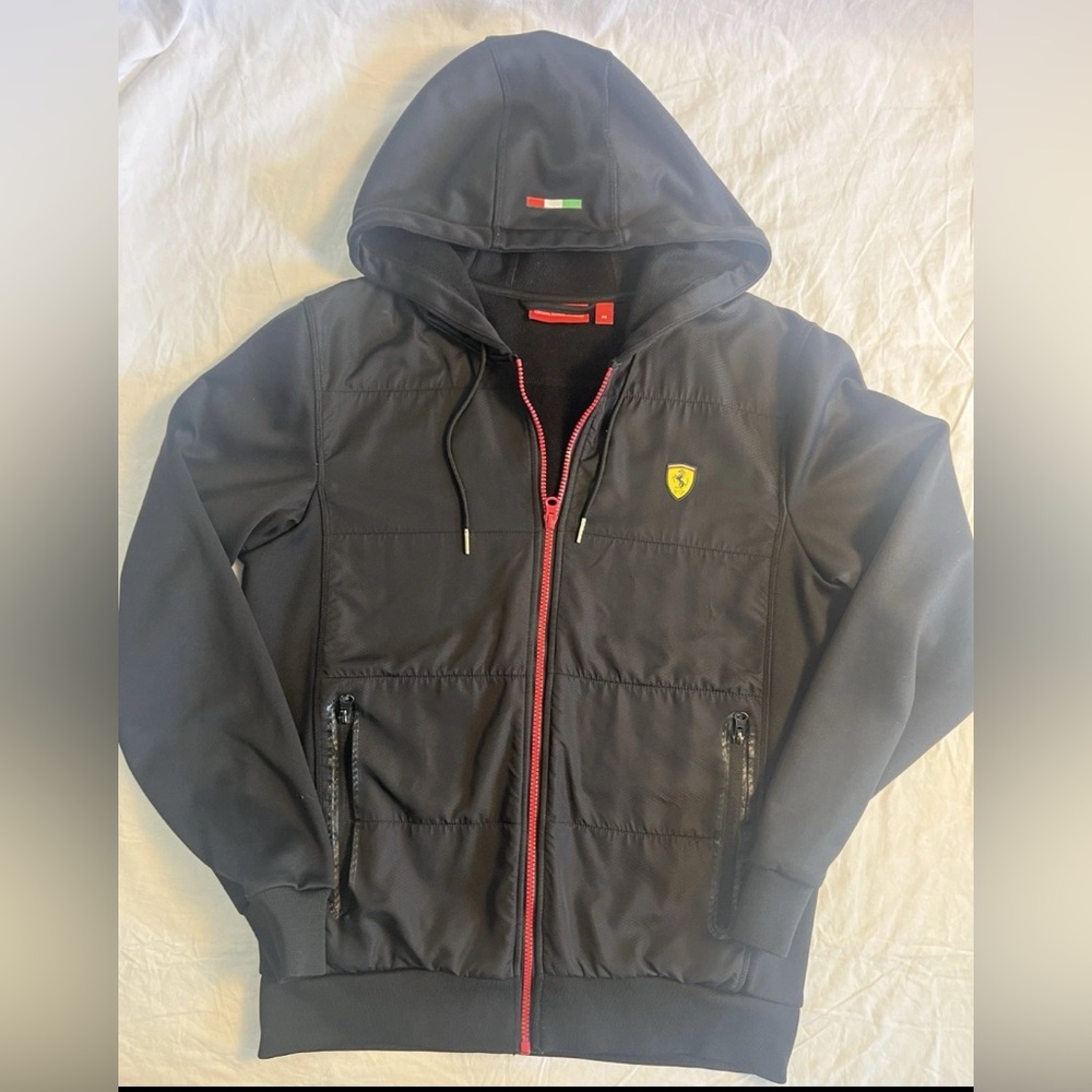 Ferrari Scuderia official Lifestyles Jacket Women Black Full Zip Up Hooded M - Picture 3 of 12